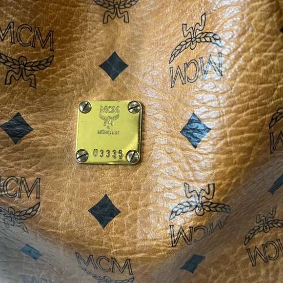 MCM VINTAGE COGNAC VISETOS DRAWSTRING HANDBAG - Picture 4 of 16